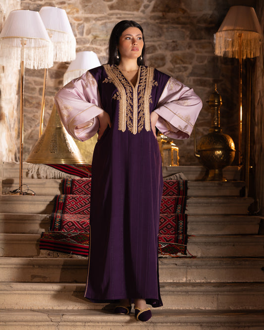 Djeba LAYALI – Fetla dorée perlée & Coupe fluide | Collection Ramadan 2026